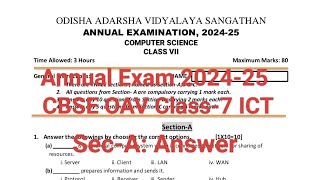 Sec-Aquestion Answer Solutionannual Exam 2023-24Sub- Ict Computer Scienceoav Cbse Class-7
