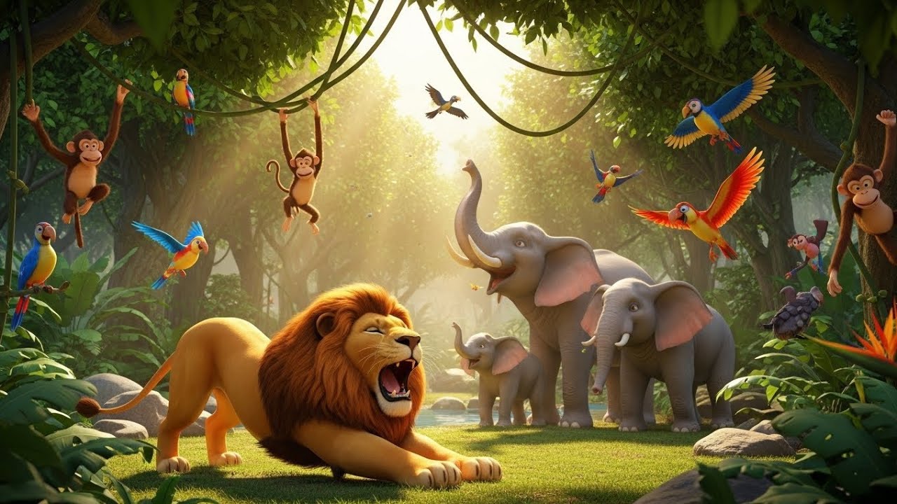 🦁🌴 King of Jungle Day! | Fun Jungle Adventure for Kids 🎶🐘