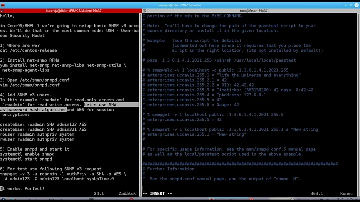 Quick setup of SNMP v3 USM access on CentOS/RHEL 7 Linux - net-snmp