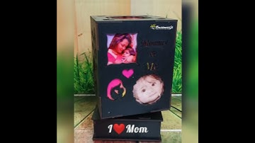 Small Sublimation Rotating Photo Lamp, Wooden Rotating Lamp 5x5, #BusinessJi Photo Gifts