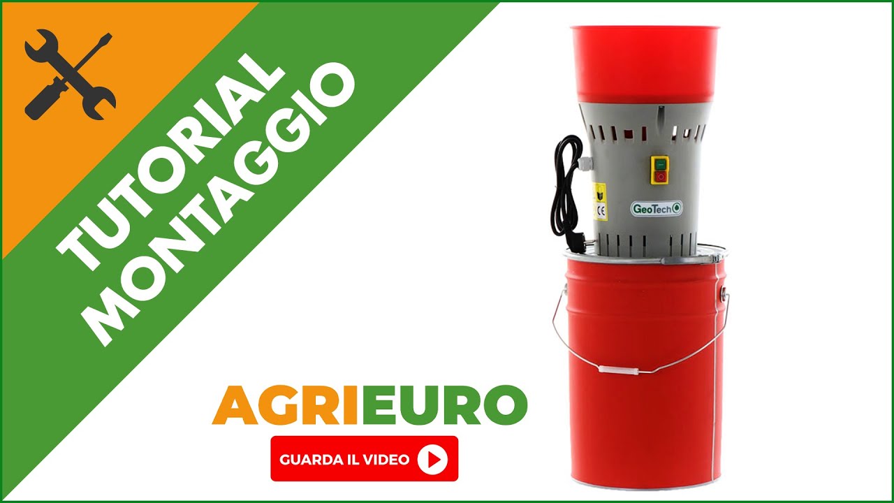 Elettromulino per Cereali con bidone GEOMILL-25 - motore elettrico da 1000 Watt: montaggio