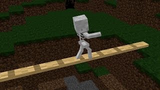 Monster School: Walking on a log - Minecraft Animation