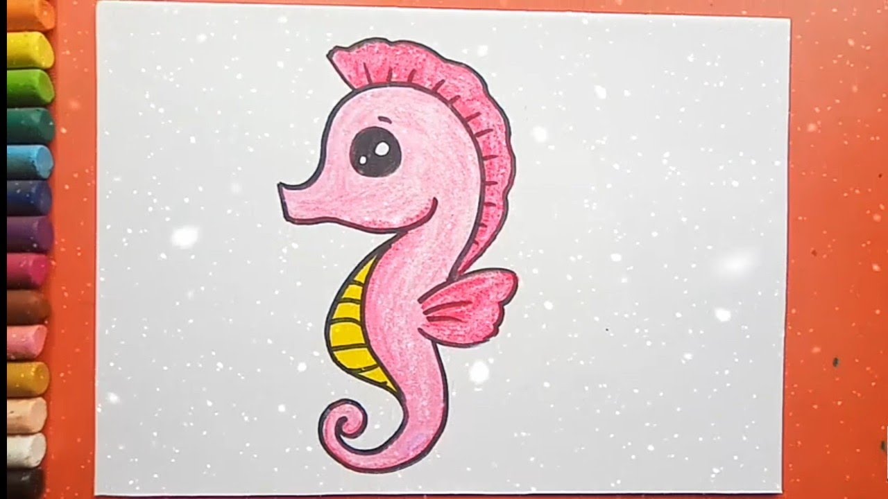 how to draw a seahorse step by step