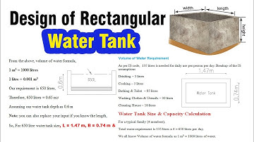 Design of Rectangular water tank - Design of Water Tank  Civil Engineering videos