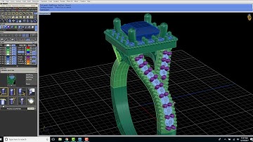 Custom Engagement Ring - Setting Diamonds 3D Model