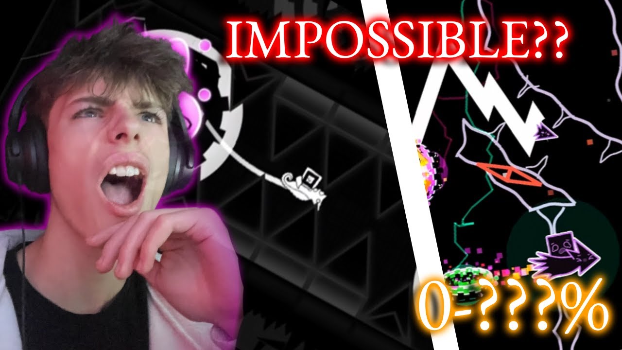 Reacting To INSANE Runs On IMPOSSIBLE Geometry Dash Levels!