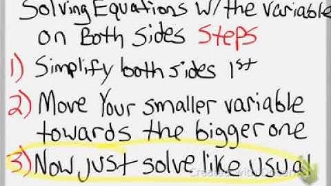 PreAlgebra 2-4: Solving Equations w/ the Variable on Both Sides