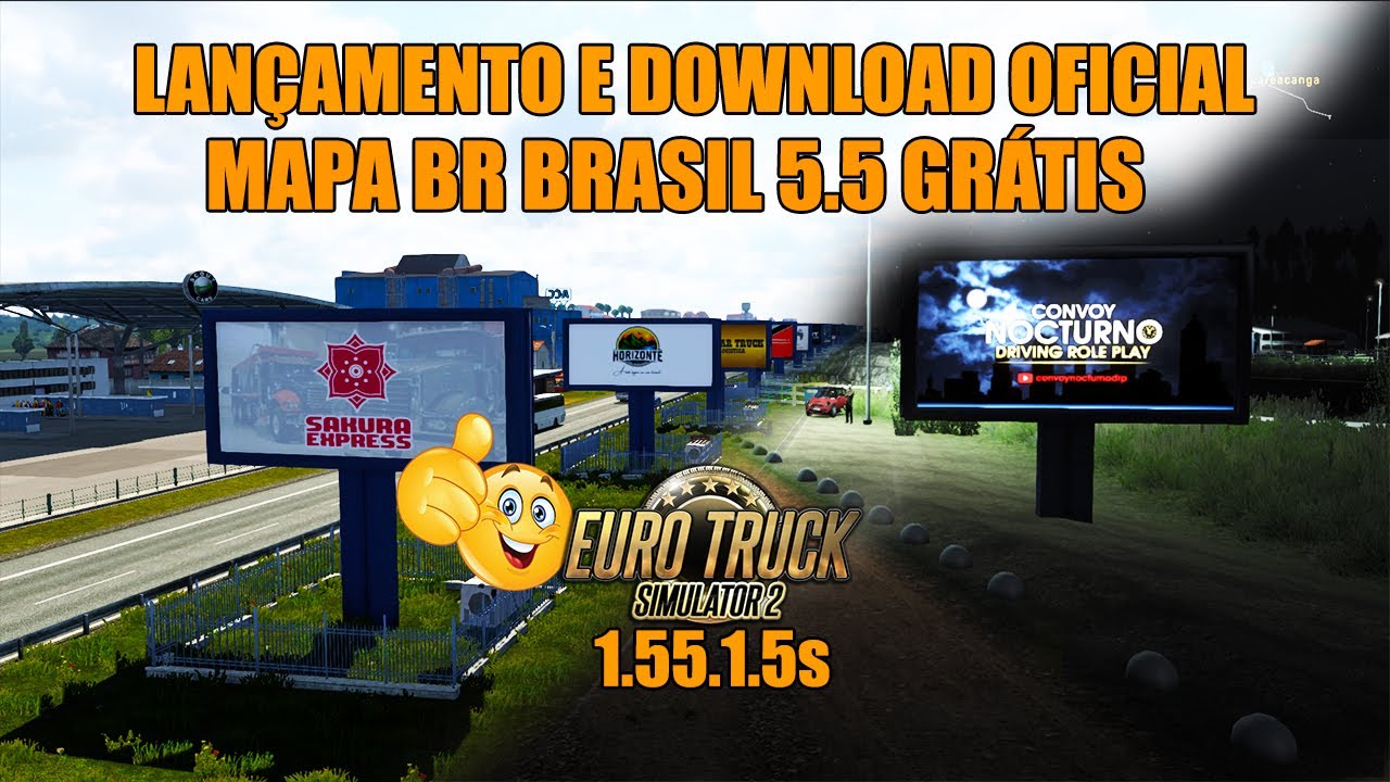 LANÇAMENTO OFICIAL - COMO BAIXAR E INSTALAR MAPA BR BRASIL 5.5 GRÁTIS PARA ETS2 1.55