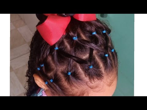 Penteado Infantil fácil com ligas, Easy hairstyle with rubber band for  girl, Coiffures simples, Penteado Infantil fácil com ligas. Easy  hairstyle with rubber band for girl. Coiffures simples.