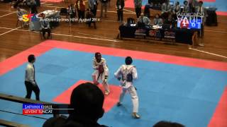 Taekwondo AusOpen 2014 58kg Safwan Khalil Vs Levent Tuncat