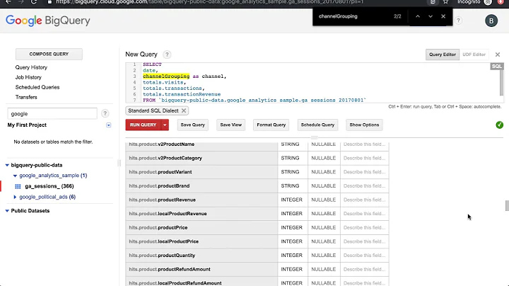 Writing your first BigQuery query