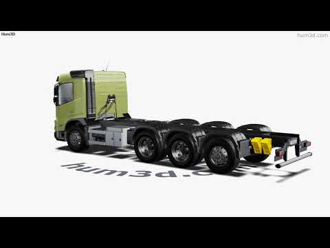 Volvo FMX Day Cab Chassis Truck 4-axle 2020 3D model