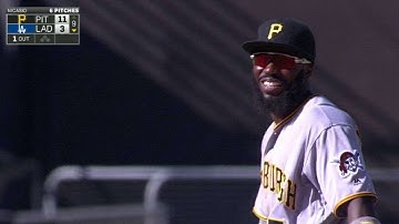 PIT@LAD: Harrison makes a nice stop on sharp grounder