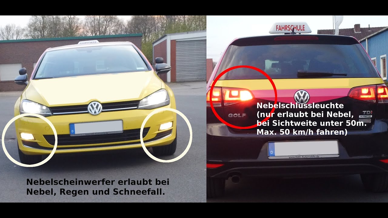 Licht am Auto einschalten, anmachen, Fahrschule