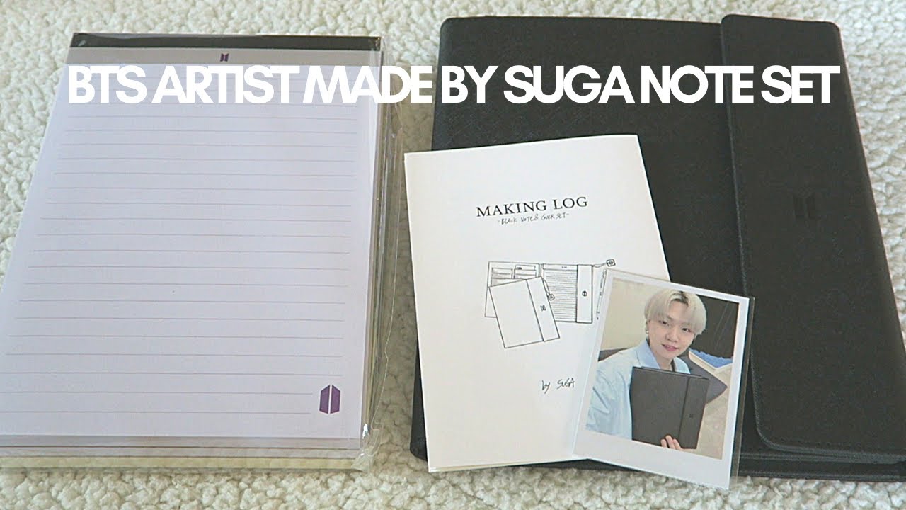 BTS ARTIST MADE BY COLLECTION - Suga Yoongi Note Set! Unboxing and  photocard!