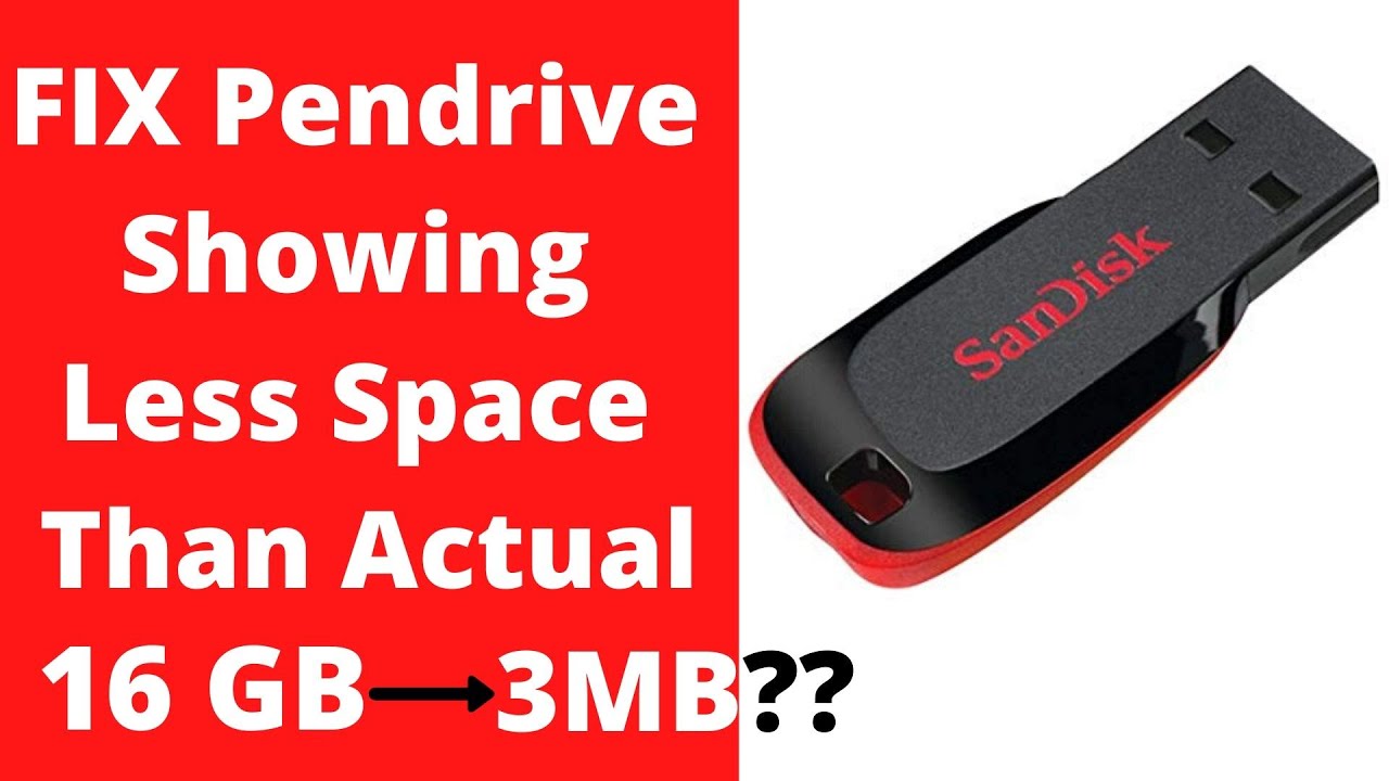 How to Fix Pen Drive Showing Wrong Capacity | [Solved]Restore Drive Capacity | 2022 - YouTube