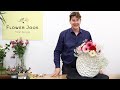 How To Make An All Gerbera Design In Round Rose Petal Vase - Featuring Gypsophila