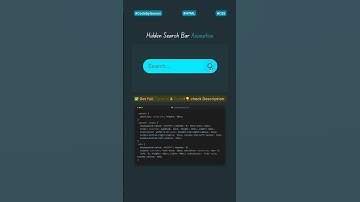 🔍 Hidden Search Bar Animation Using HTML & CSS #webdevelopment #coding #animation #shorts