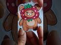 cute strawberry bear| handmade sticker|diy sticker
