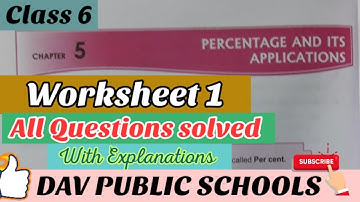 DAV class 6 maths chapter 5 Percentage and it