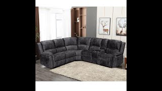 6 Piece Modular Power Reclining Sectional In Dark Grey By Milton Green Stars