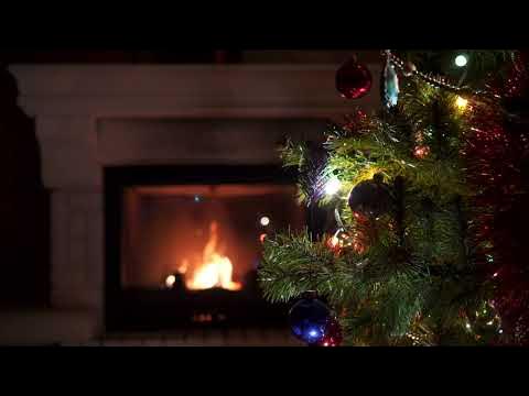 Relaxing Crakling Fireplace - Piano &amp; Harp Christmas Carols - YouTube