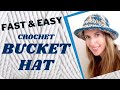 HOW TO CROCHET A BUCKET HAT USING 2 STRANDS OF YARN.  Fast &amp; Easy Bucket Hat Crochet Pattern