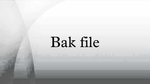 Bak file