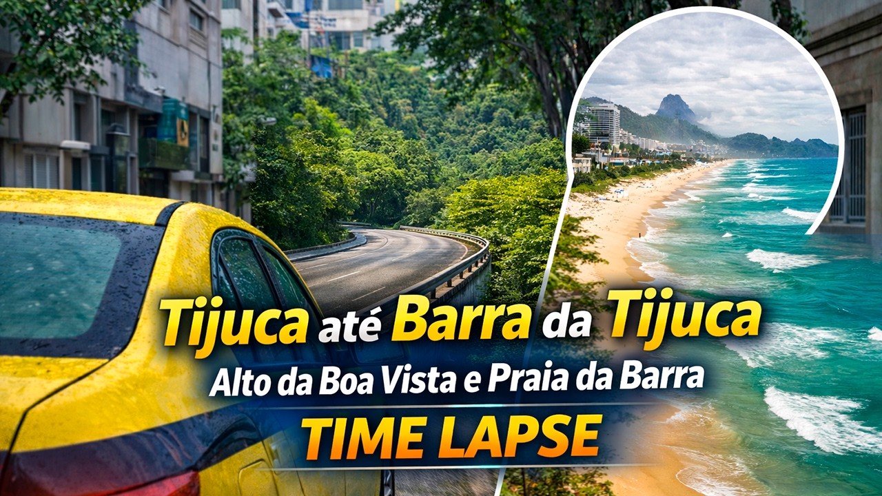 Sunny Morning Taxi Ride in Rio | Tijuca to Barra da Tijuca via Alto da Boa Vista | Timelapse Drive