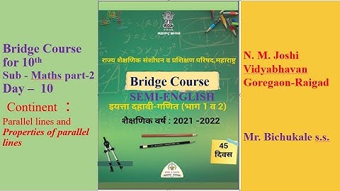 BRIDGE COURSE 10th maths Day  -10