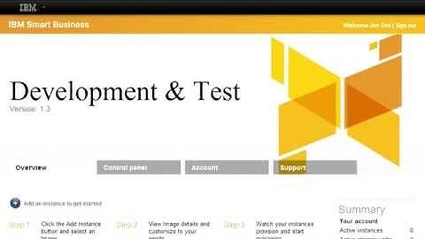 Demo #1 - Instance Creation & Management - IBM Dev and Test Cloud, v1.3