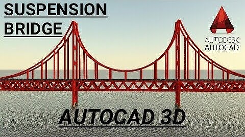 3D SUSPENSION BRIDGE DRAWING IN AUTOCAD 3D
