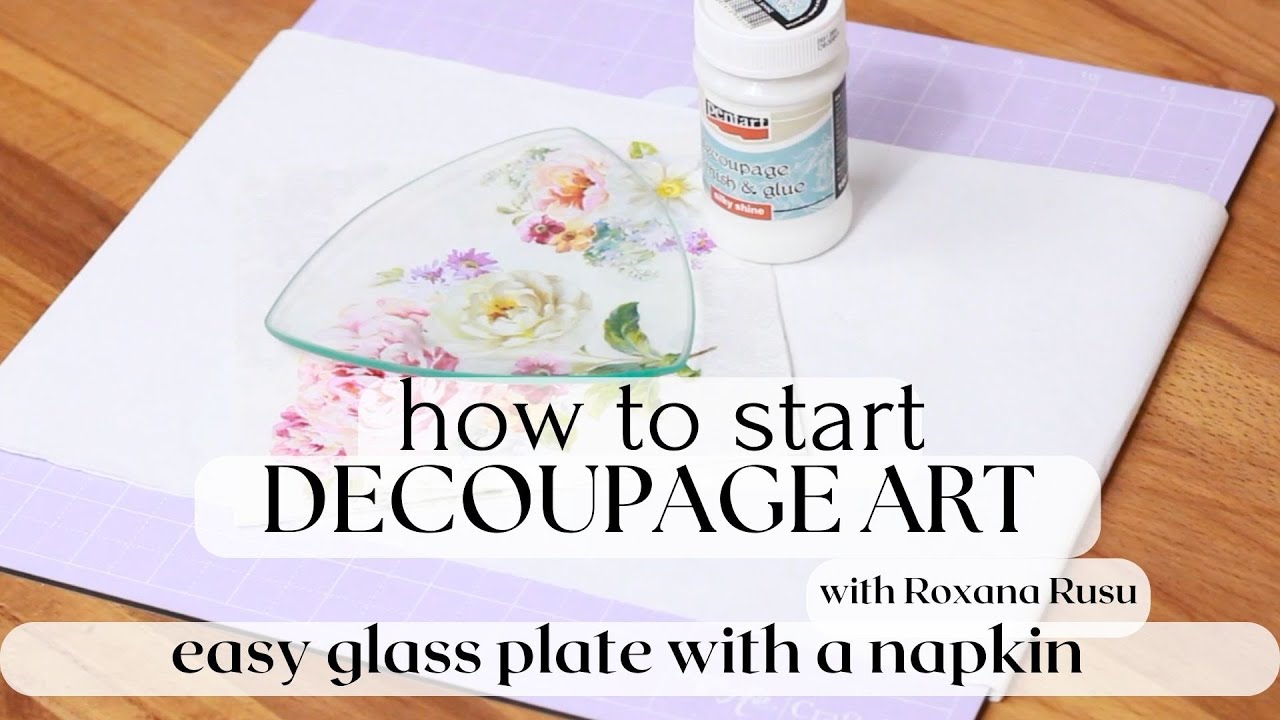 Napkin decoupage on glass - Easy beginners decoupage tutorial