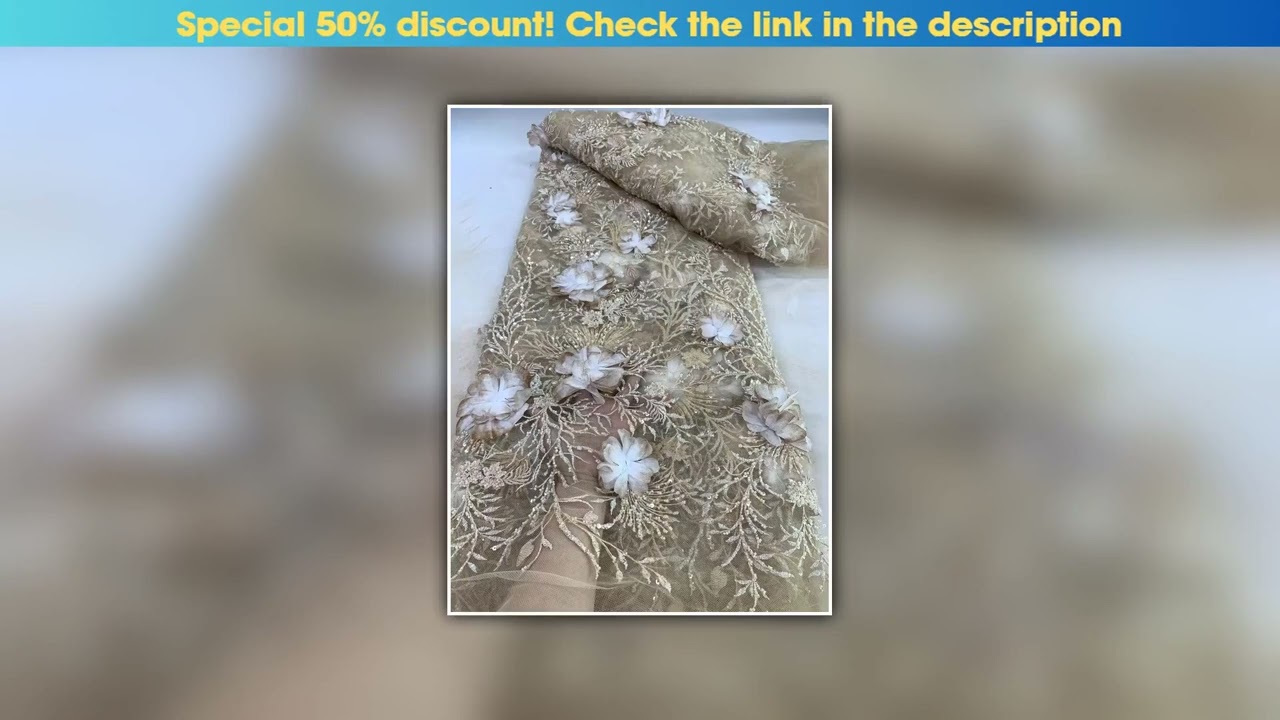 Flash Sale African 3D Flower Lace Fabric Embroidery French Mesh Lace Fabric with Sequins Groom Nige