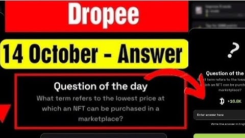 Dropee Question of the Day 14 October | Dropee Today Question 14 October | Dropee Question