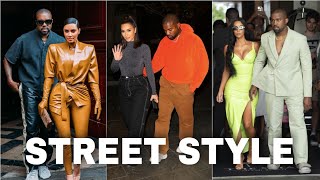 Kanye West And Kim Kardashian Street Style