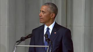 President Barack Obama speaks at John McCain's funeral