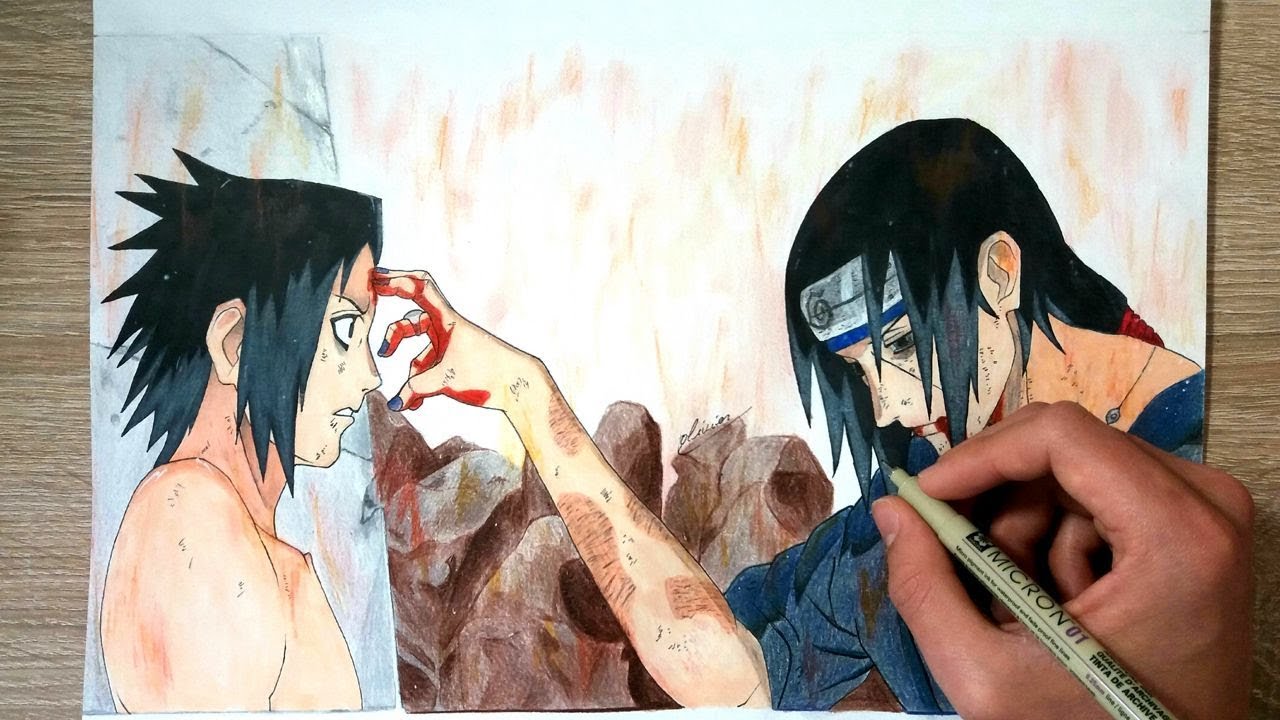 Sketch draw itachi and sasuke and naruto anime 420322 on animeshercom