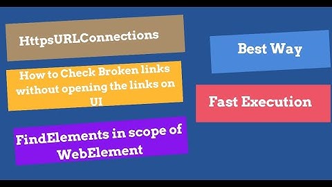 How to Check Broken Links without opening link on UI | Best Way & Fast Execution| HttpsURLConnection