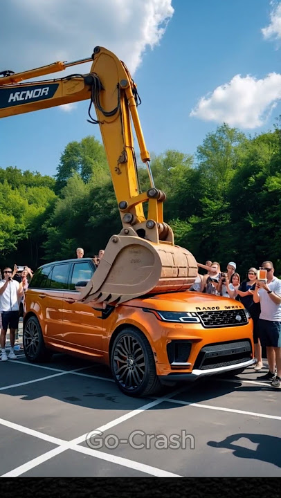 Range rover VS excavator #audi #luxurycars#shorts