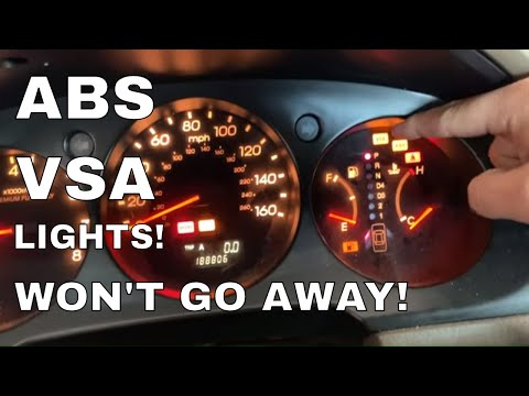 ACURA HONDA VSA ABS LIGHTS ON DTC 98-1 AND 84-1
