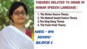 Theories related to origin of human speech/language | ignou meg 04 | in hindi & english with notes