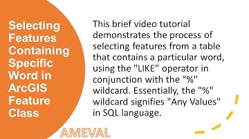 Using SQL LIKE Operator in ArcGIS #arcgis #gis #sql