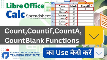 Libre Office Calc -Count Function || CCC Course In Hindi || CCC Chapter 34 || APT Institute