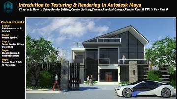 Villa Exterior Vray Lighting Tutorial in Autodesk Maya - Part 6