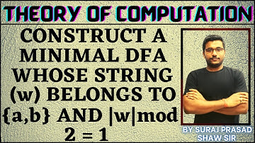 17 Theory Of Computation|Construct a minimal DFA which accepts set of all strings of odd length