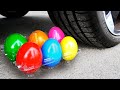 Crushing Crunchy & Soft Things by Car! Experiment Car vs Candy Balloons toys M&M'S