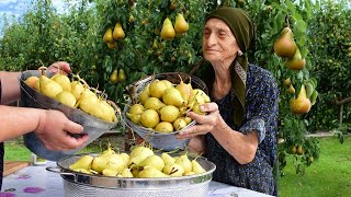 Деревенский видеоблог о сборе груш и приготовлении варенья, полный сельских деликатесов