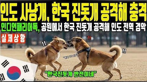 [해외감동사연] 한국 진돗개, 인도 공원에서 거대 인디언 패리아독과 싸워 난리난 상황 한국개 무시하다 굴욕당한 최후