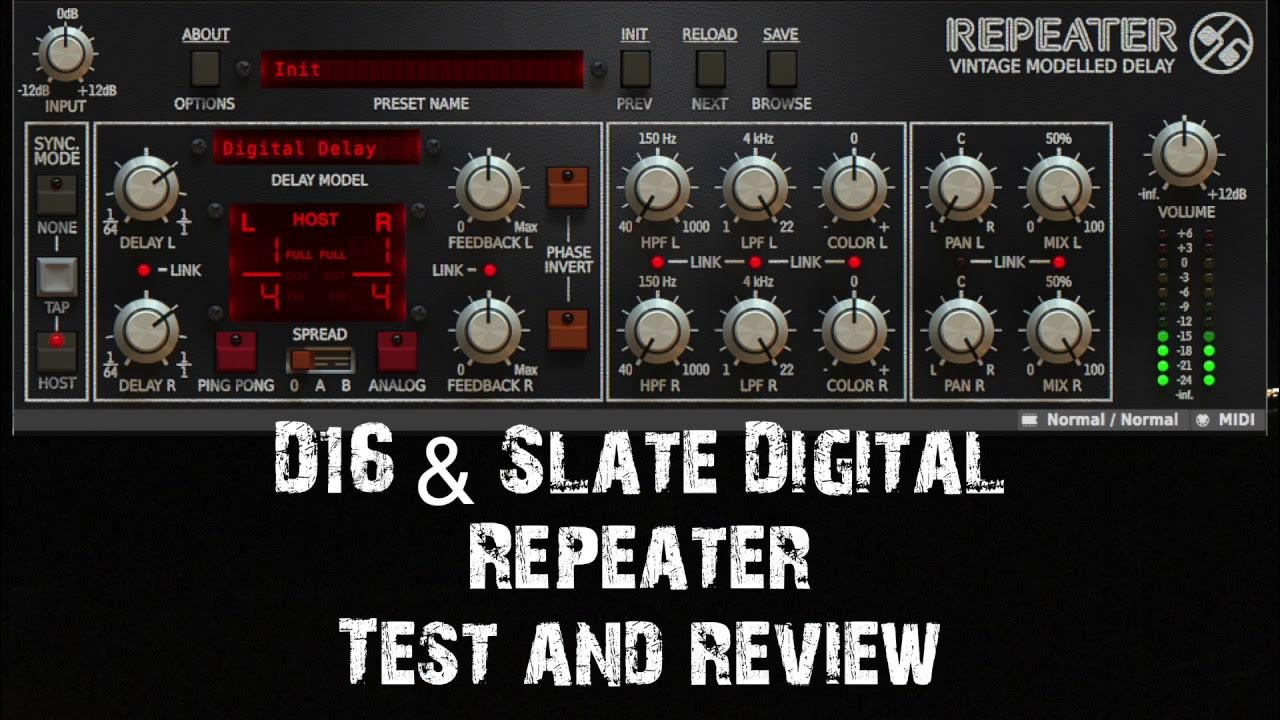 D16 & Slate Digital 'Repeater' Analog Vintage Modelled Delay Test and